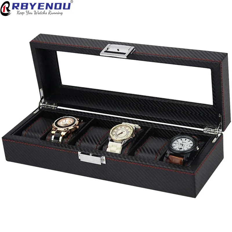 Watch Display Storage Box Carbon Fiber - Boîte de rangement multifonctionnelle pour montres,