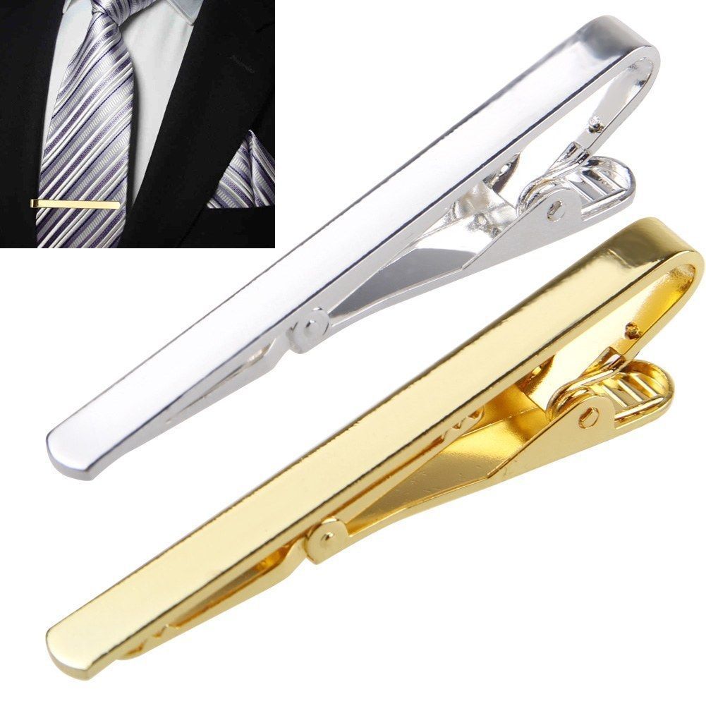 Tie Clip Bar Set Stainless Steel - Hommes métal argent or Simple cravate