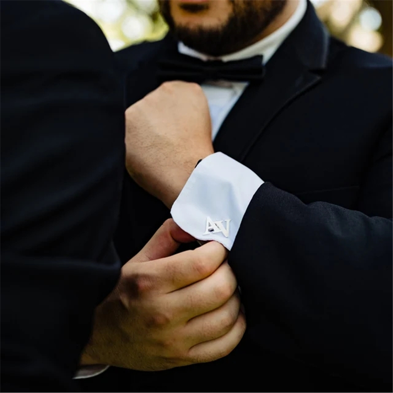 Cufflinks Men Stainless Steel Luxury - Boutons de manchette personnalisés pour hommes,