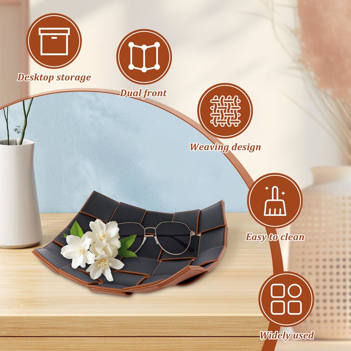 Valet Tray Nightstand Organizer Leather - ABNH Valet – Porte-clés en cuir