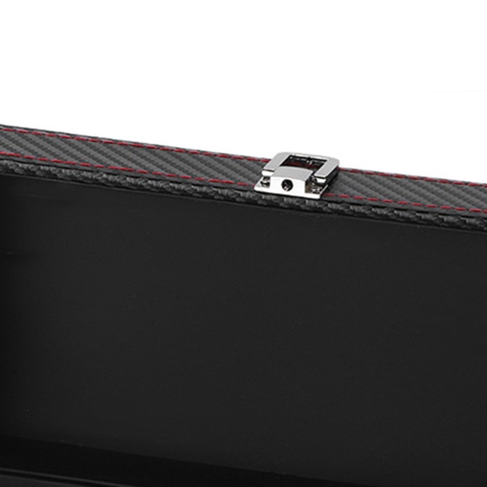 Watch Display Storage Box Carbon Fiber - Boîte de rangement portable noire pour