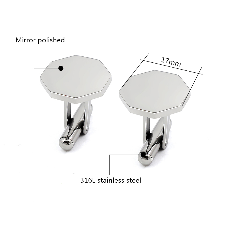 Cufflinks Men Stainless Steel Luxury - Boutons de manchette Pentagonal uniques de