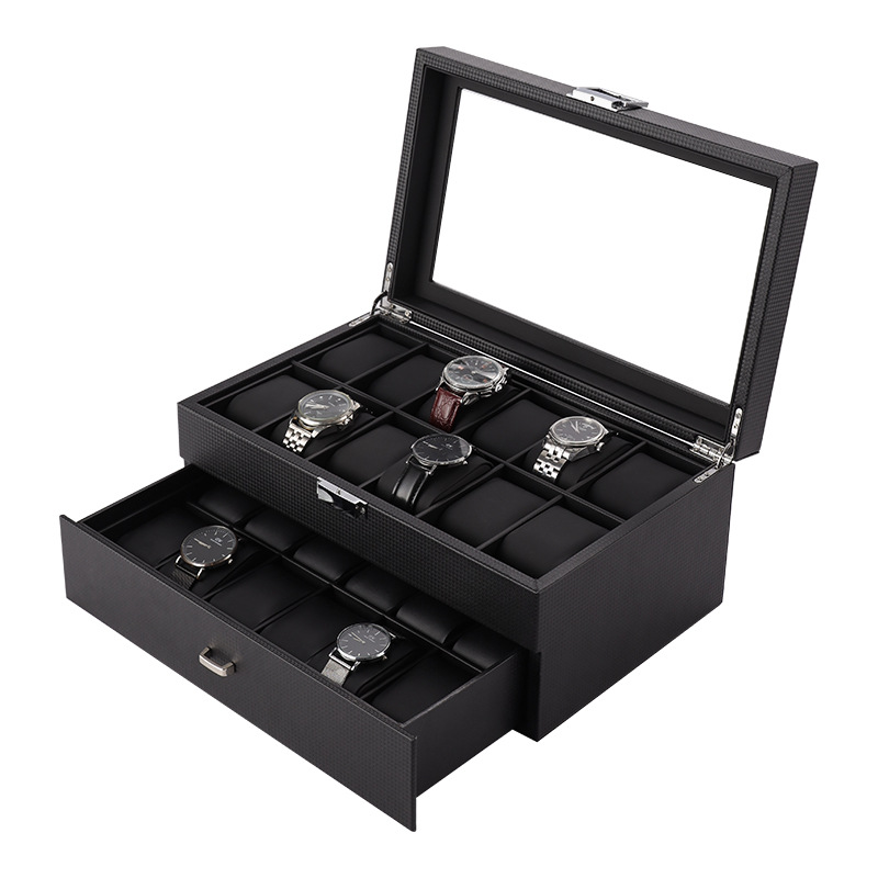 Watch Display Storage Box Carbon Fiber - Boîte de montre de luxe en