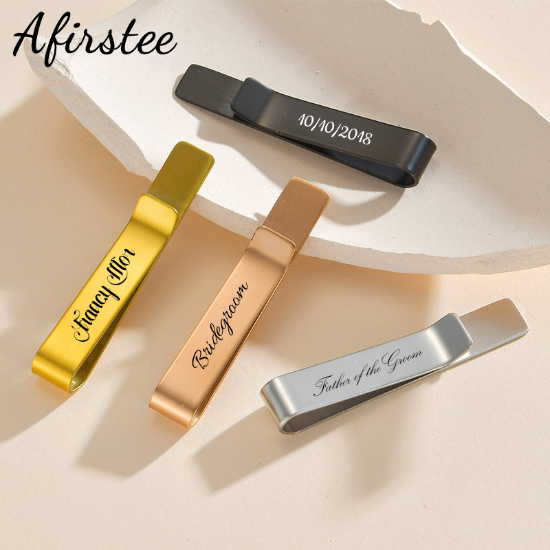 Tie Clip Bar Set Stainless Steel - Afirstee – pinces à cravate avec