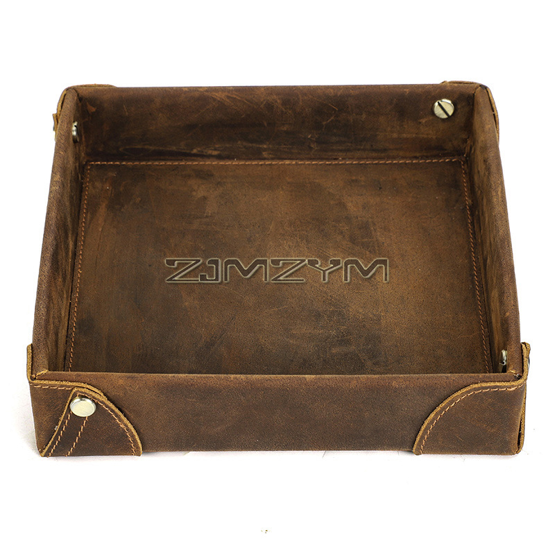 Valet Tray Nightstand Organizer Leather - Plateau de rangement Valet Tray pour