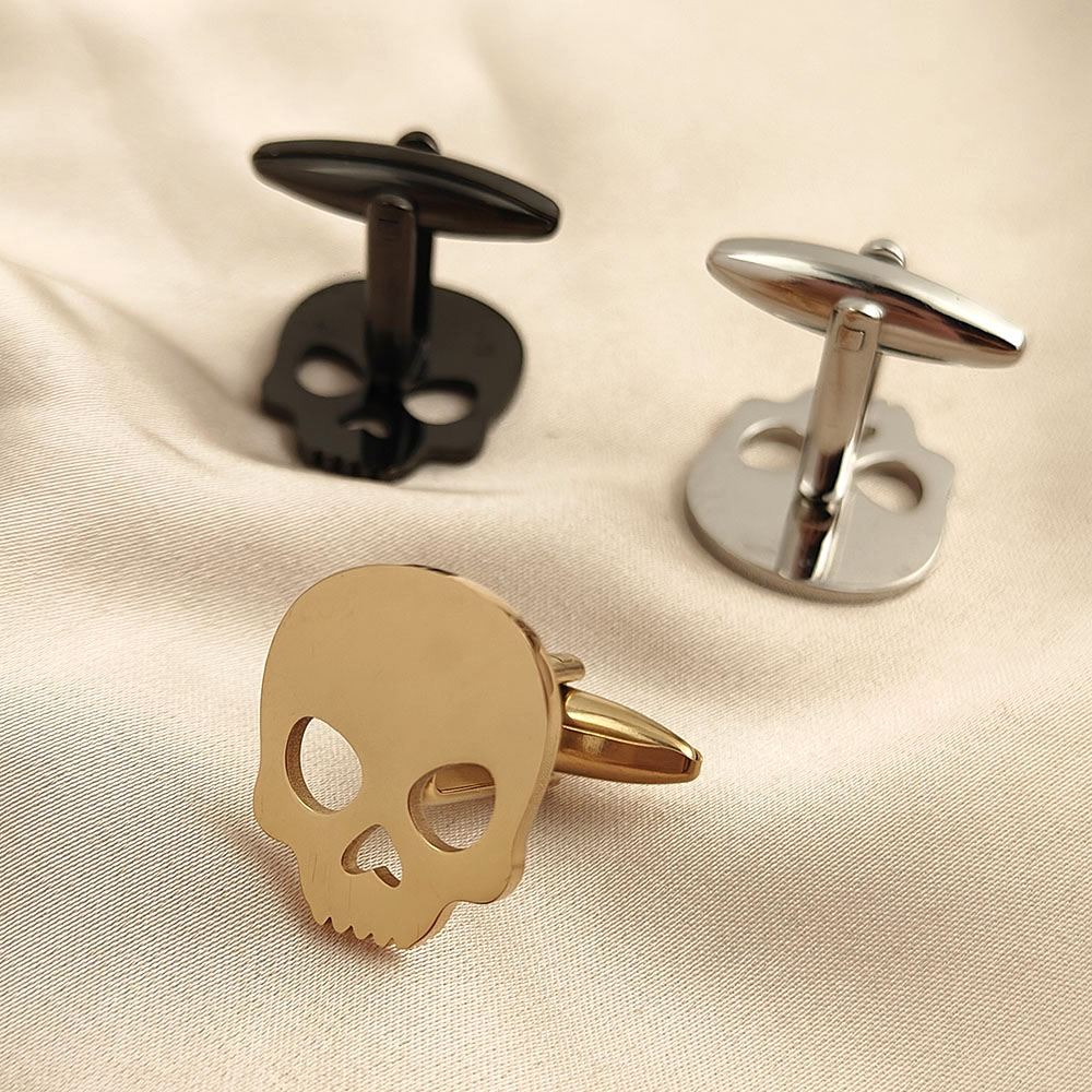 Cufflinks Men Stainless Steel Luxury - Boutons de manchette plaqués or 18