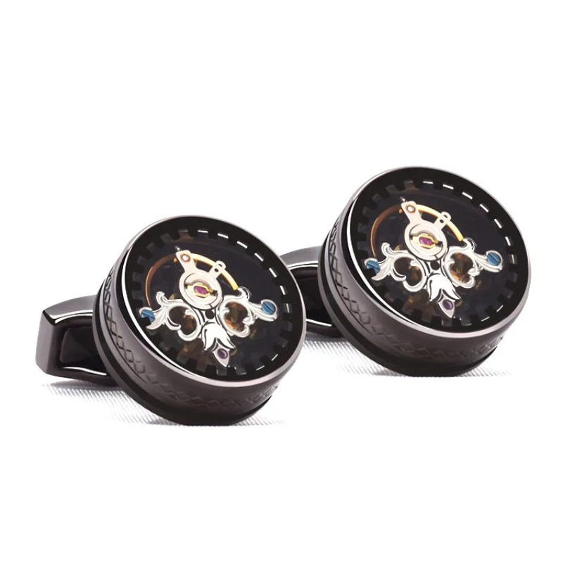 Cufflinks Men Stainless Steel Luxury - Boutons de manchette à Tourbillon, chemises