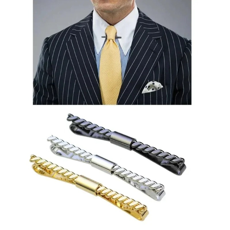 Cufflinks Men Stainless Steel Luxury - Pince à cravate en maille métallique