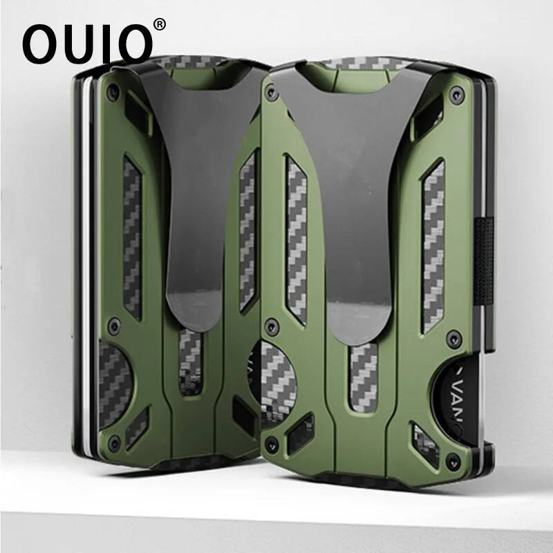 Money Clip Minimalist Rfid Blocking - Portefeuille tactique pour homme OUIO, en