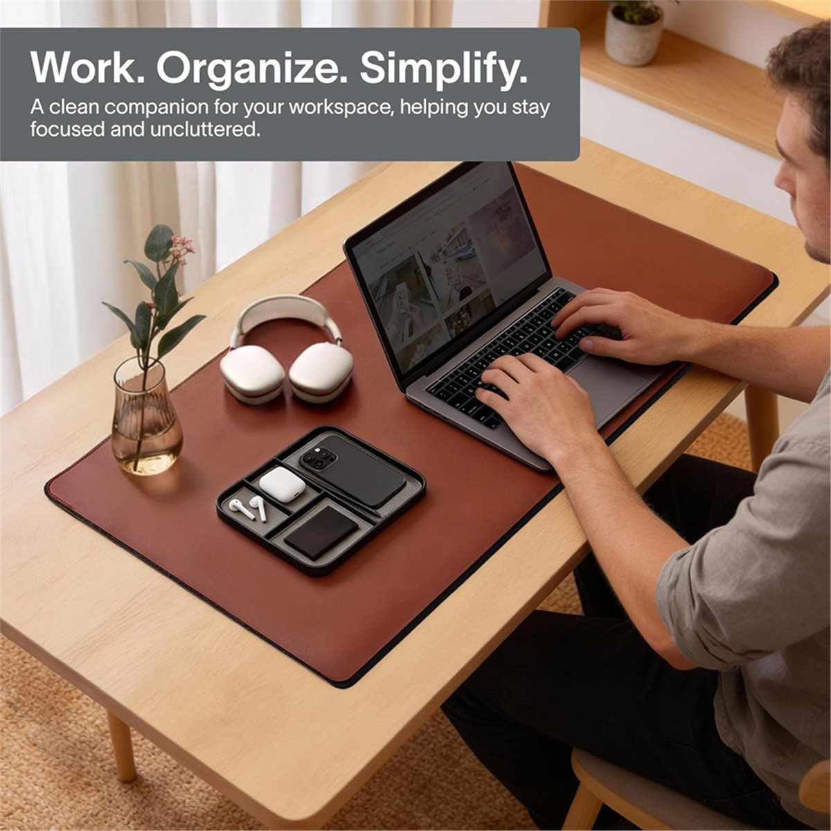 Valet Tray Nightstand Organizer Leather - RECOMMANDATION Plateau de rangement en cuir