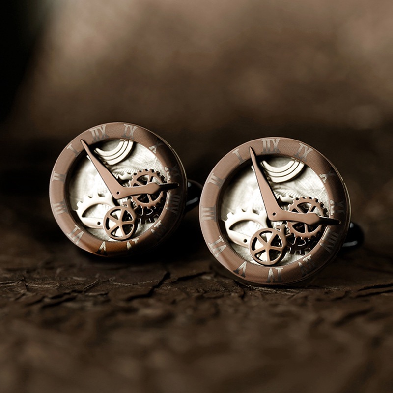 Cufflinks Men Stainless Steel Luxury - Lèvent de manchette d'horloge pour hommes,