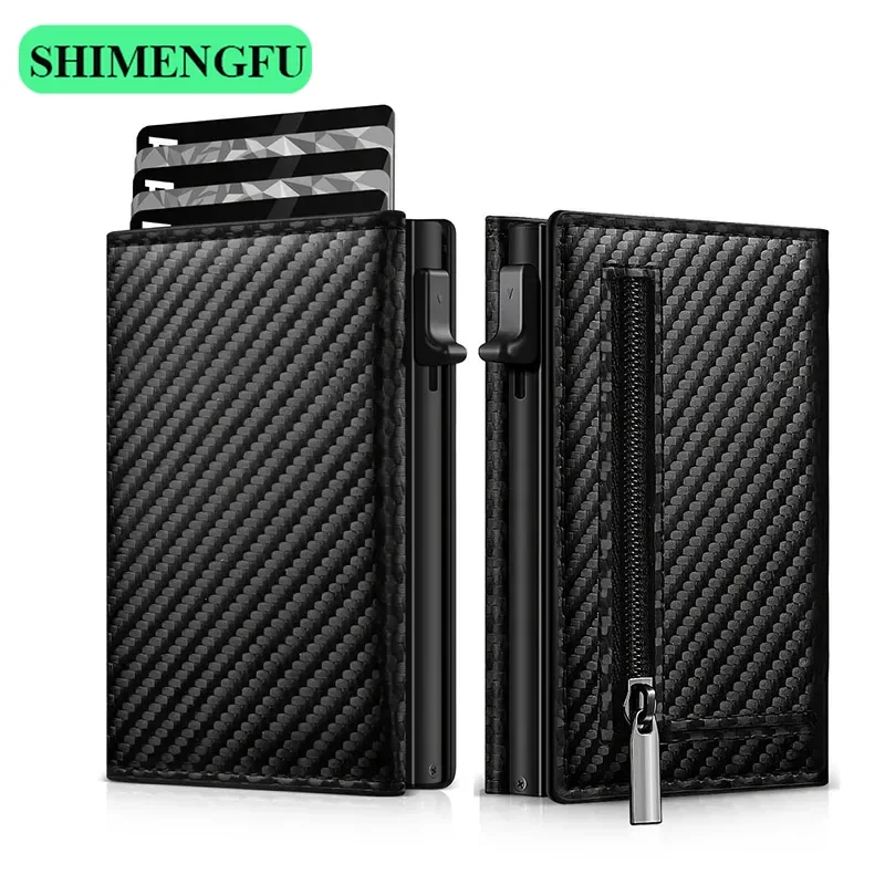 Money Clip Minimalist Rfid Blocking - Portefeuille minimaliste en fibre de carbone