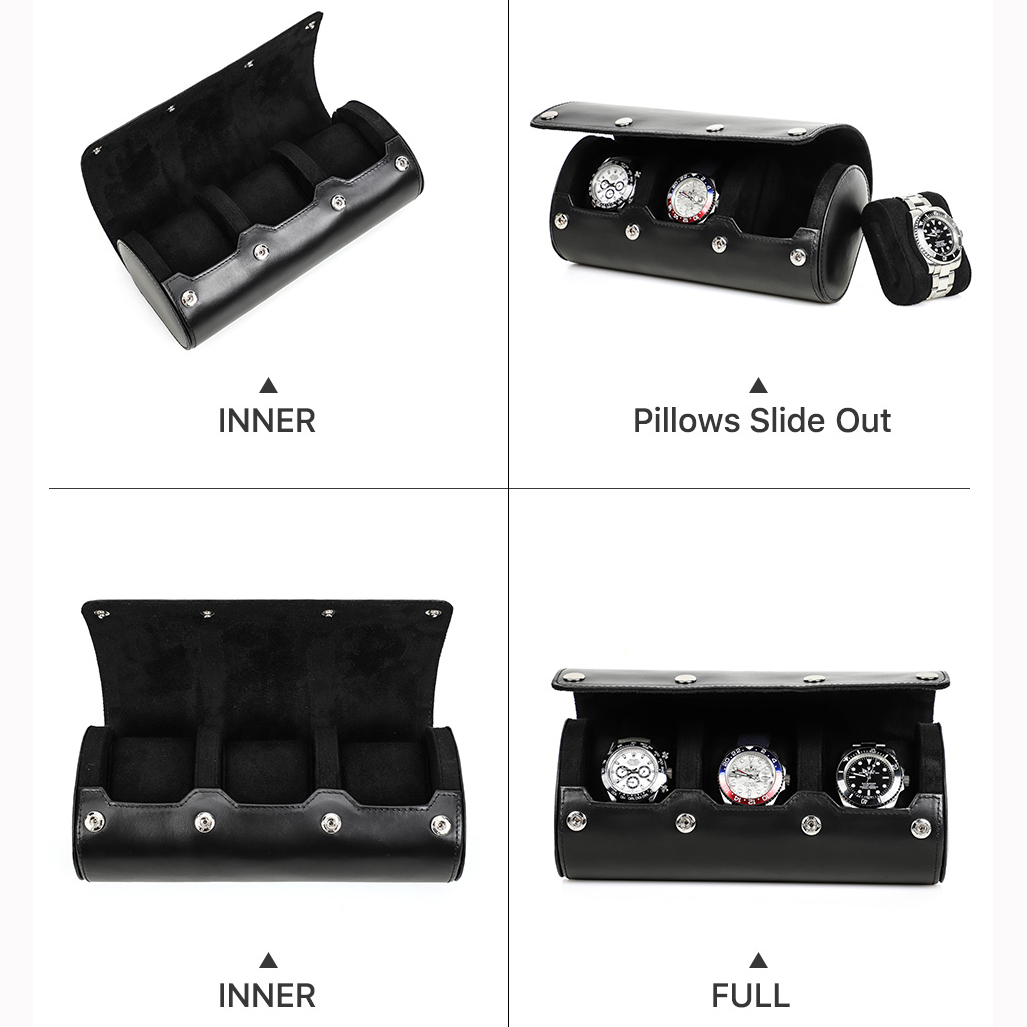 Boîte à montres en cuir vérita - Watch Travel Roll Case 3 Slots Leather avis et prix