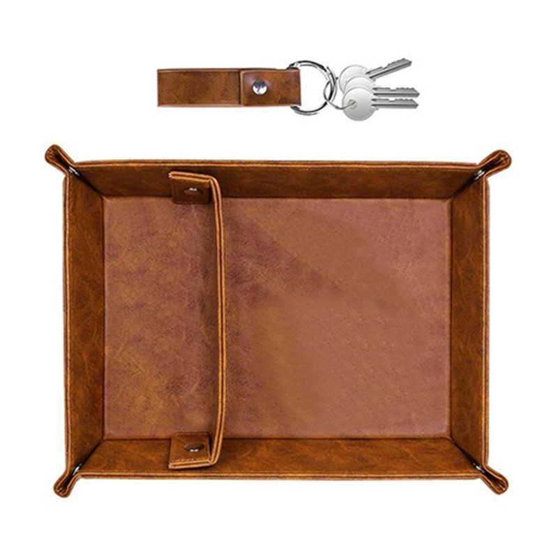 Plateau de rangement en cuir A - Valet Tray Nightstand Organizer Leather avis et prix