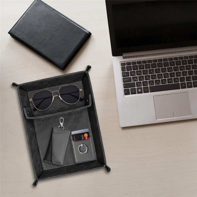 Plateau de rangement en cuir A - Valet Tray Nightstand Organizer Leather avis et prix