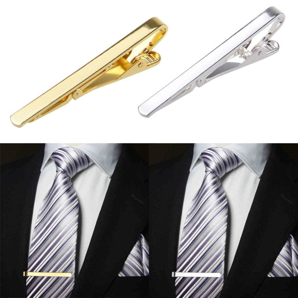 Hommes métal argent or Simple  - Tie Clip Bar Set Stainless Steel avis et prix