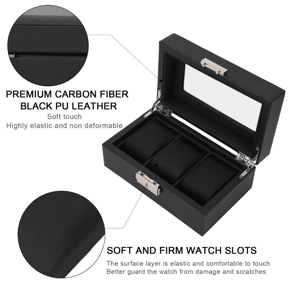 Boîte de protection pour montr - Watch Display Storage Box Carbon Fiber avis et prix