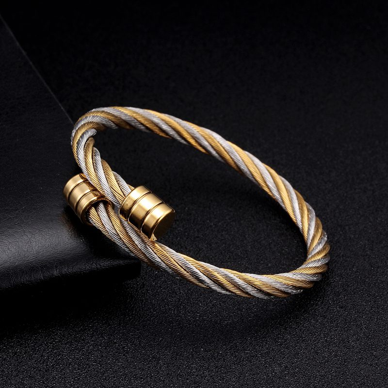 ChimJOLink-Bracelets ouverts t - Cufflinks Men Stainless Steel Luxury avis et prix