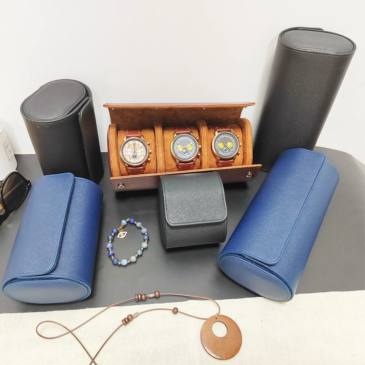 1/2/3 fentes montre rouleau ét - Watch Travel Roll Case 3 Slots Leather avis et prix