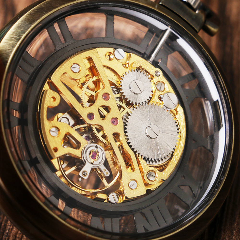 Montre mécanique pour hommes,  - Pocket Watch Mechanical Skeleton Vintage avis et prix