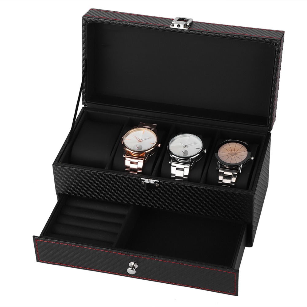 Boîte de rangement portable no - Watch Display Storage Box Carbon Fiber avis et prix