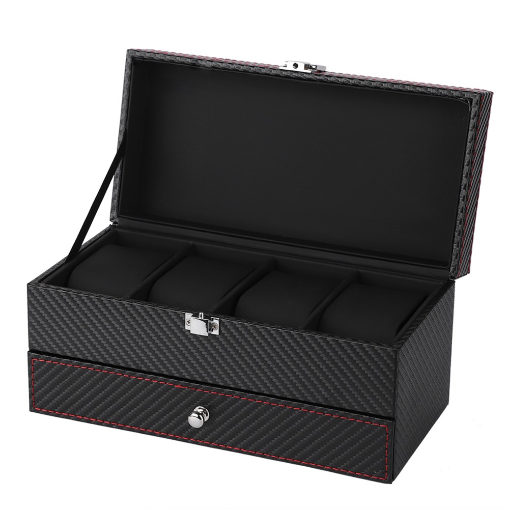 Boîte de rangement portable no - Watch Display Storage Box Carbon Fiber avis et prix