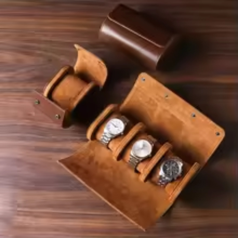 Nouvelle boîte de rangement de - Watch Travel Roll Case 3 Slots Leather avis et prix