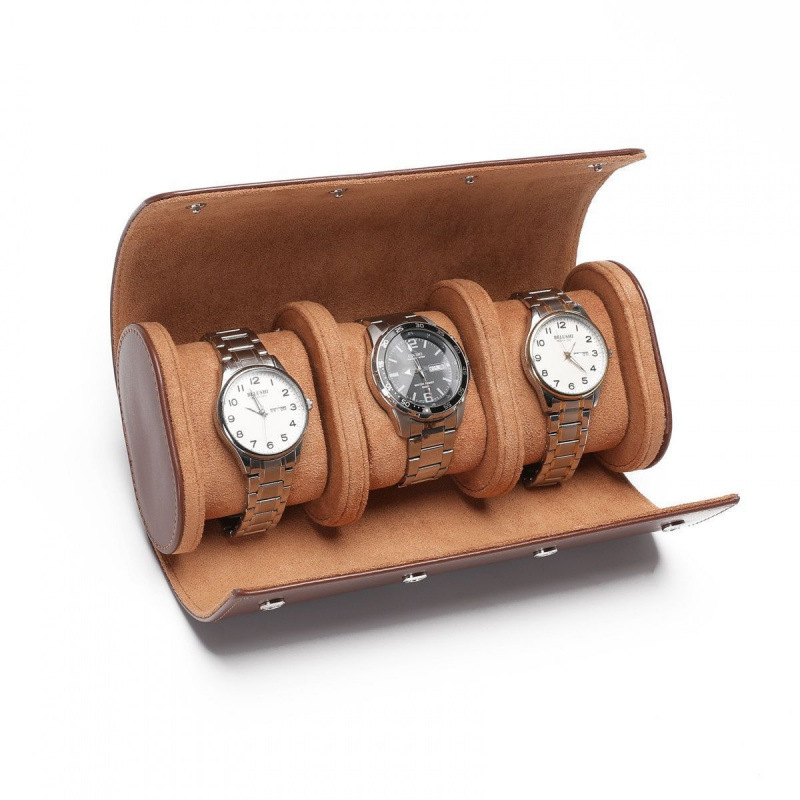 Nouvelle boîte de rangement de - Watch Travel Roll Case 3 Slots Leather avis et prix