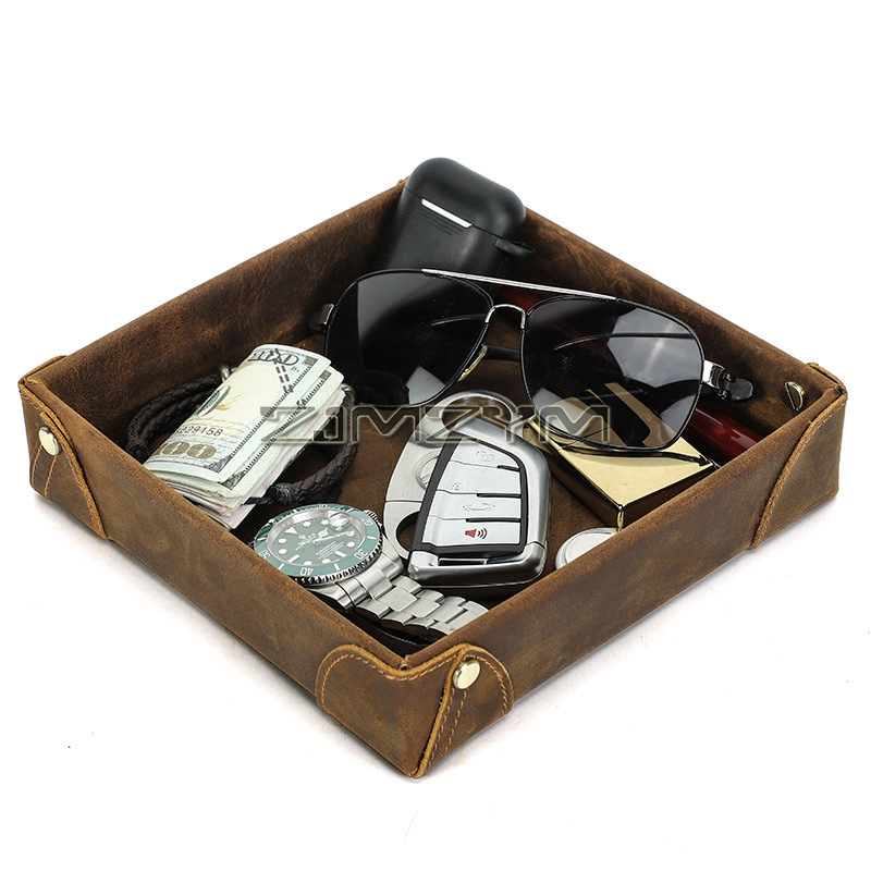 Plateau de rangement Valet Tra - Valet Tray Nightstand Organizer Leather avis et prix