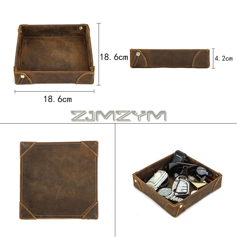 Plateau de rangement Valet Tra - Valet Tray Nightstand Organizer Leather avis et prix