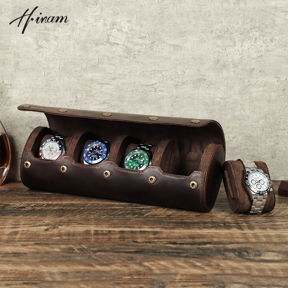Étui à roulettes de montre vin - Watch Travel Roll Case 3 Slots Leather avis et prix