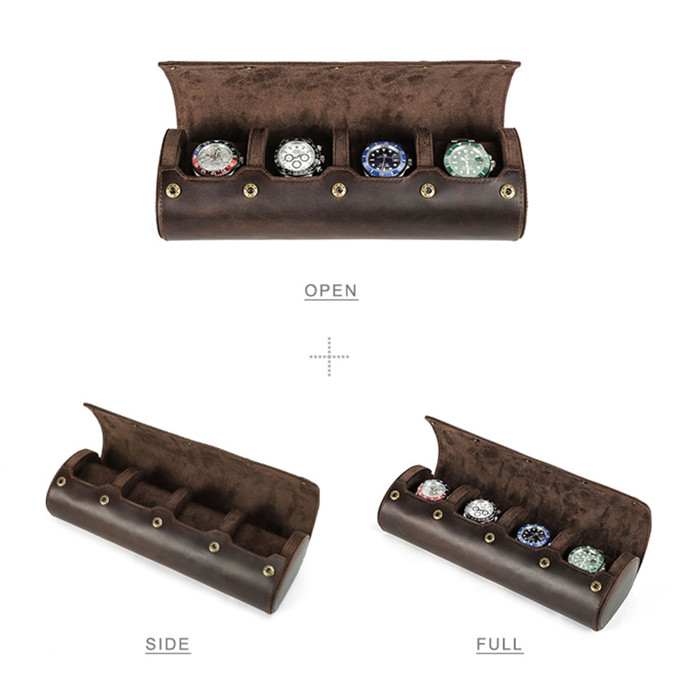 Étui à roulettes de montre vin - Watch Travel Roll Case 3 Slots Leather avis et prix