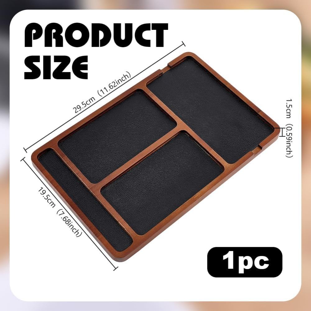 Plateau de rangement en bois p - Valet Tray Nightstand Organizer Leather avis et prix