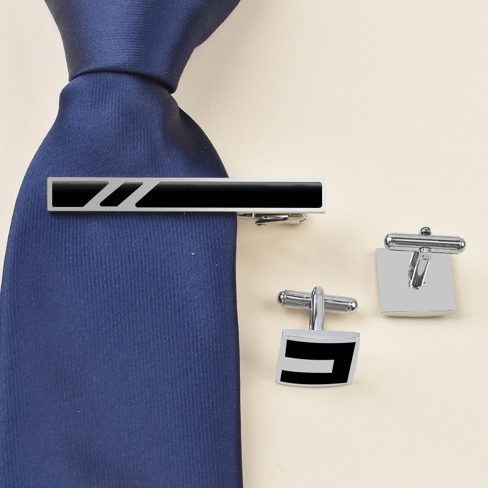 Nouvel ensemble de pinces à cr - Tie Clip Bar Set Stainless Steel avis et prix