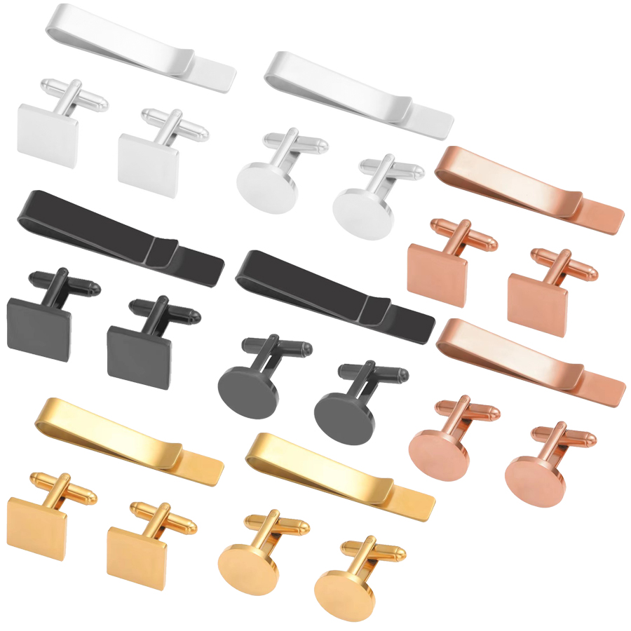 Freeteeme nouvelle mode bouton - Tie Clip Bar Set Stainless Steel avis et prix