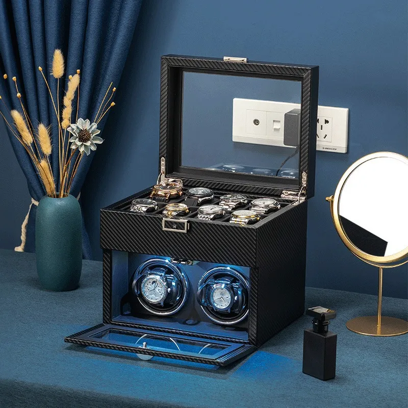 Nouvelle boîte à remontoir de  - Watch Display Storage Box Carbon Fiber avis et prix