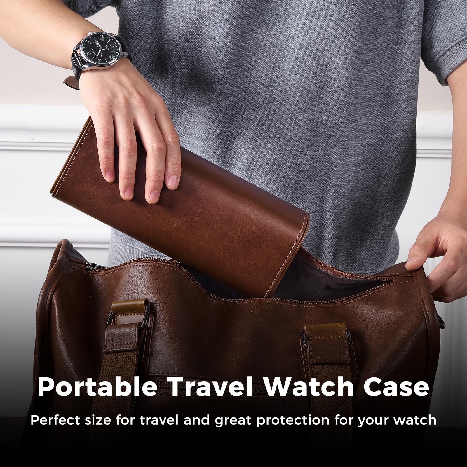 Étui de voyage de luxe en cuir - Watch Travel Roll Case 3 Slots Leather avis et prix
