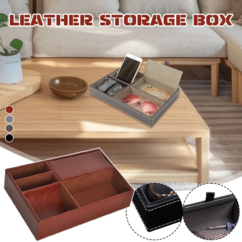 Valet de bureau en cuir PU pou - Valet Tray Nightstand Organizer Leather avis et prix