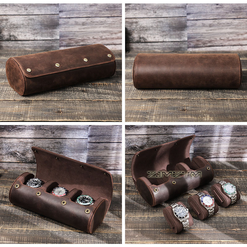 Étui de voyage pour montres en - Watch Travel Roll Case 3 Slots Leather avis et prix