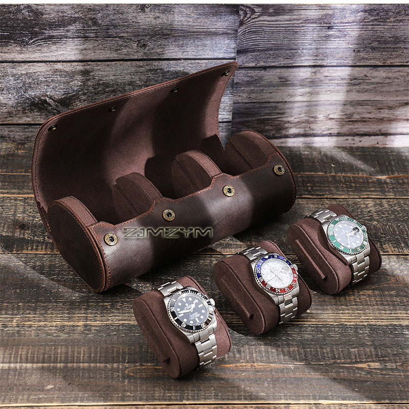Étui de voyage pour montres en - Watch Travel Roll Case 3 Slots Leather avis et prix