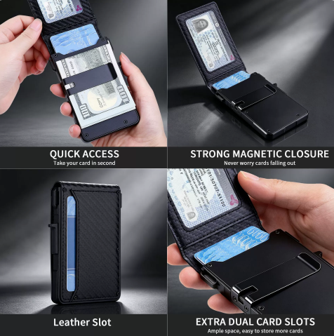 Portefeuille en cuir PU pour h - Money Clip Minimalist Rfid Blocking avis et prix