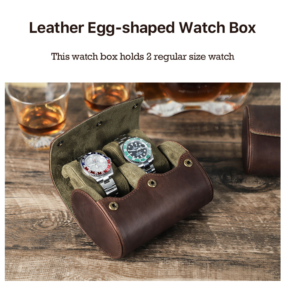 Boîte à montres vintage en cui - Watch Travel Roll Case 3 Slots Leather avis et prix