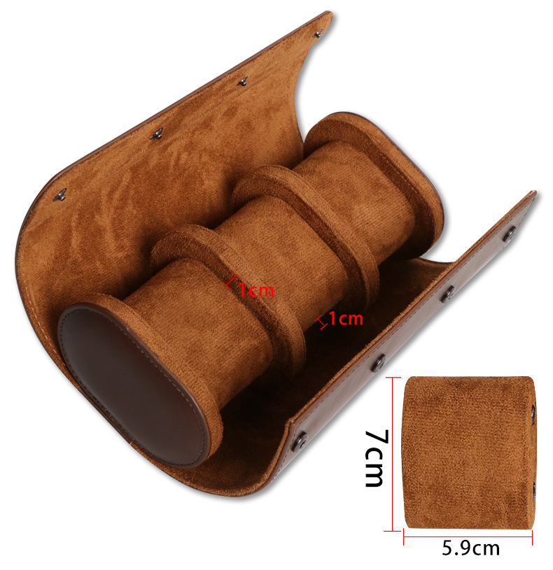 Étui de voyage pour montres, a - Watch Travel Roll Case 3 Slots Leather avis et prix