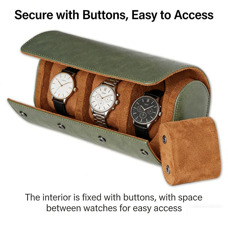 Étui à montres en cuir 1 2 3 e - Watch Travel Roll Case 3 Slots Leather avis et prix