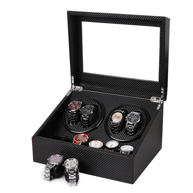 Remontoirs de montres en cuir  - Watch Display Storage Box Carbon Fiber avis et prix