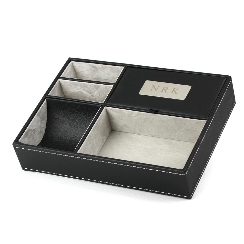 Valet personnalisé en similicu - Valet Tray Nightstand Organizer Leather avis et prix