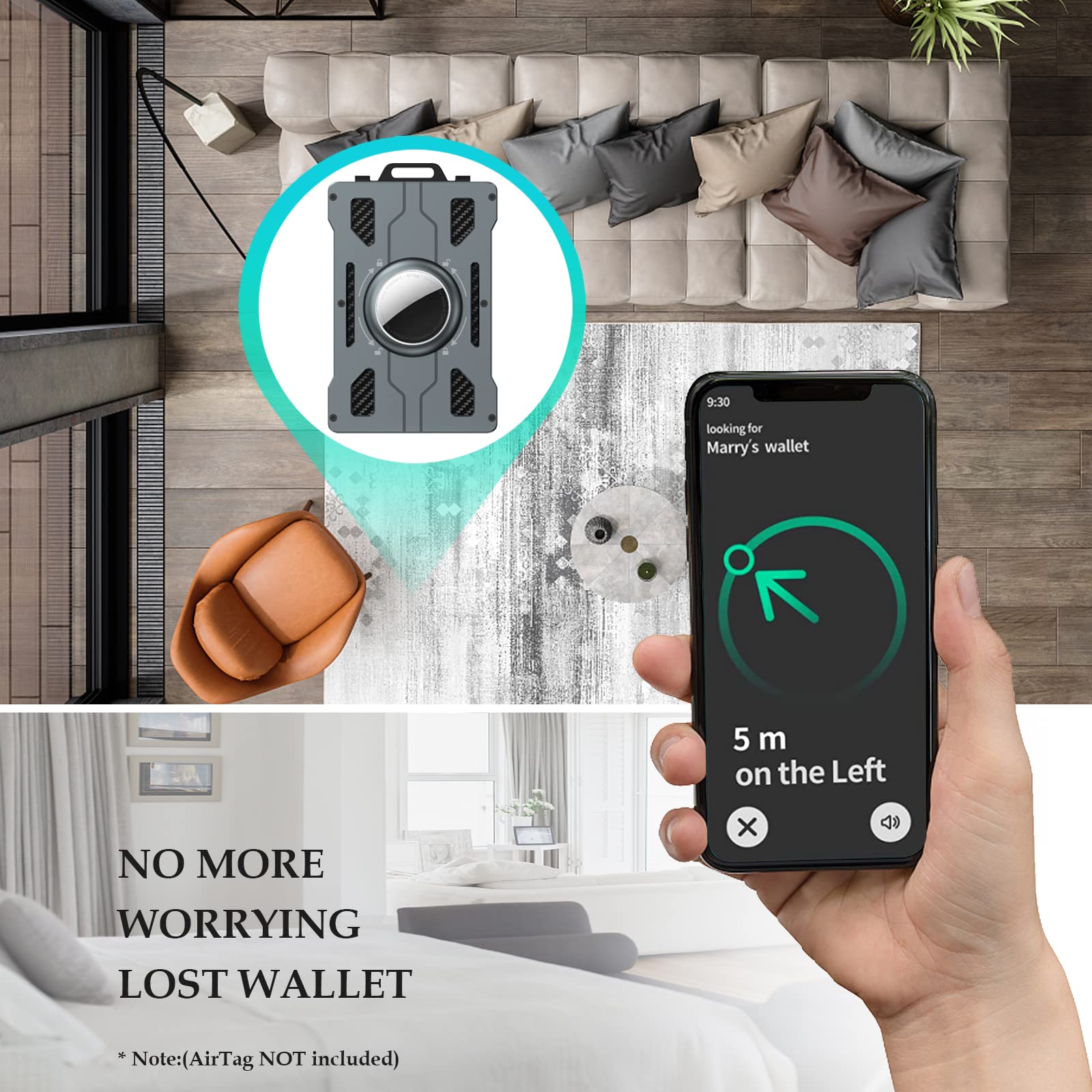 Portefeuille Air Tag pour homm - Money Clip Minimalist Rfid Blocking avis et prix