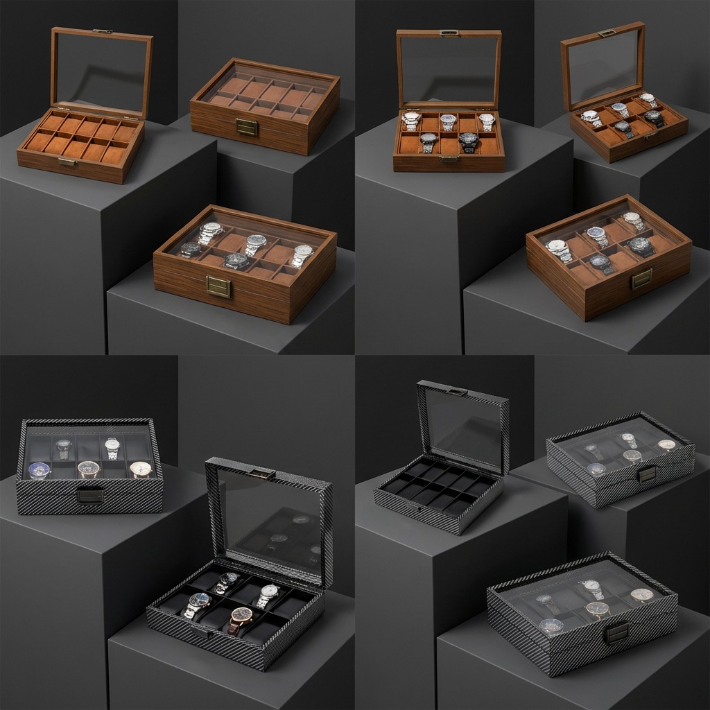 Boîte de rangement et de prése - Watch Display Storage Box Carbon Fiber avis et prix