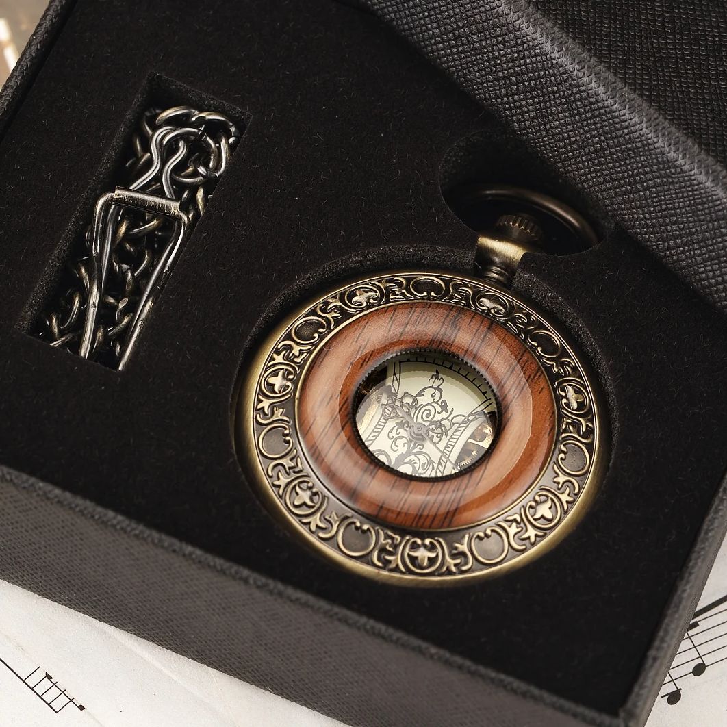 Vintage luxe anneau en bois sq - Pocket Watch Mechanical Skeleton Vintage avis et prix