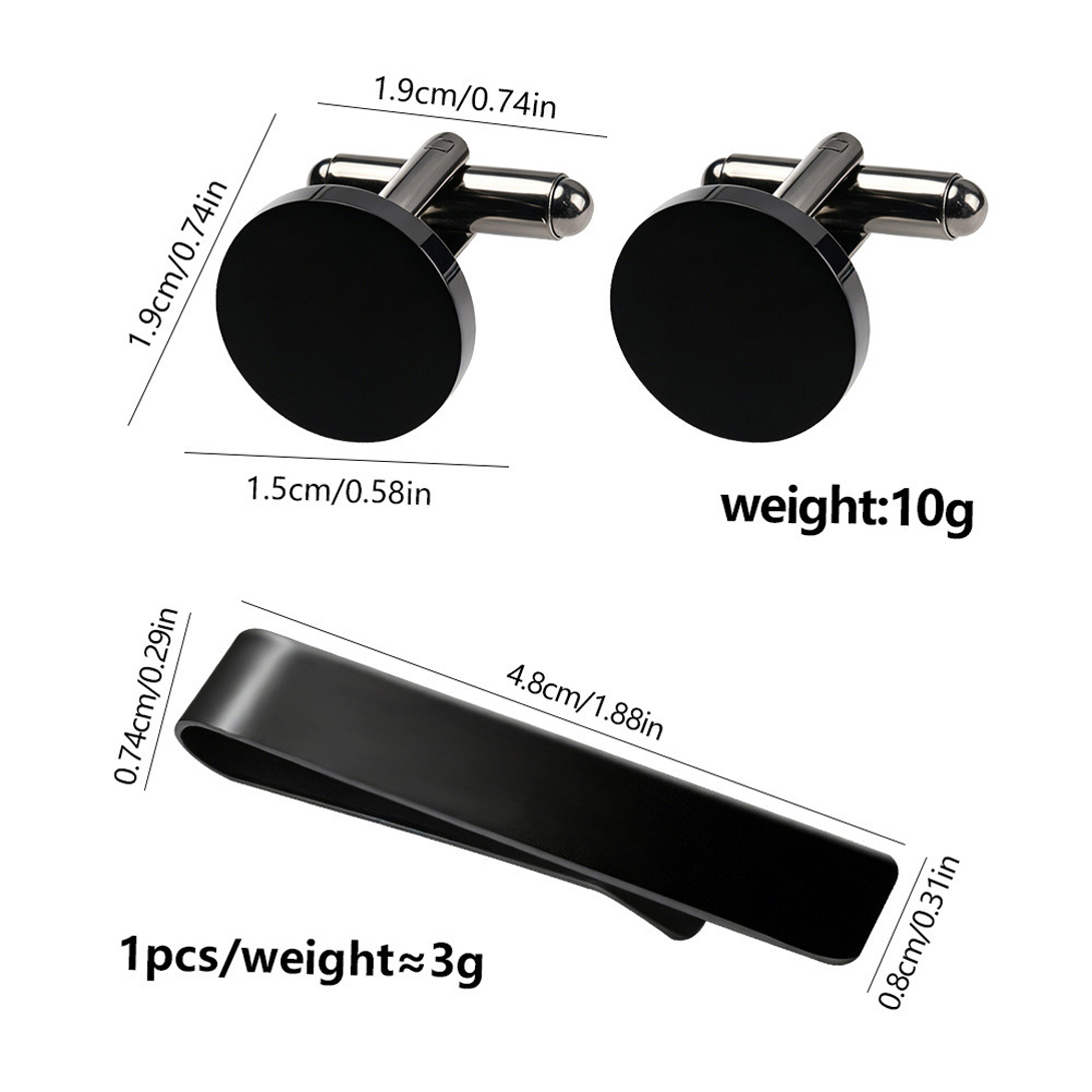 3 ensembles de boutons de manc - Tie Clip Bar Set Stainless Steel avis et prix